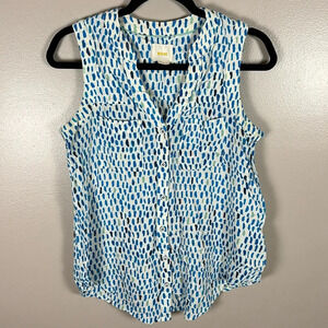 Maeve Sleeveless Blue and White Top